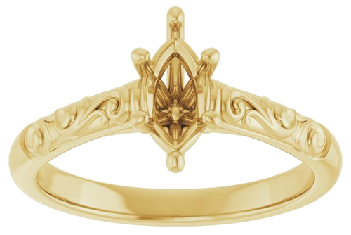 Sužadėtuvių Žiedas „Solitaire“ 14k yellow gold Marquise 8mm x 4mm (3)