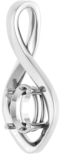 Sterling Silver  8x6 mm Oval Pendant Mounting (2)