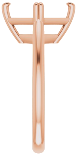 14K Rose 9 mm Asscher Solitaire Engagement Ring Mounting (4)