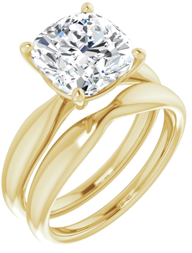 Sužadėtuvių Žiedas 14k yellow gold Cushion 9mm (6)