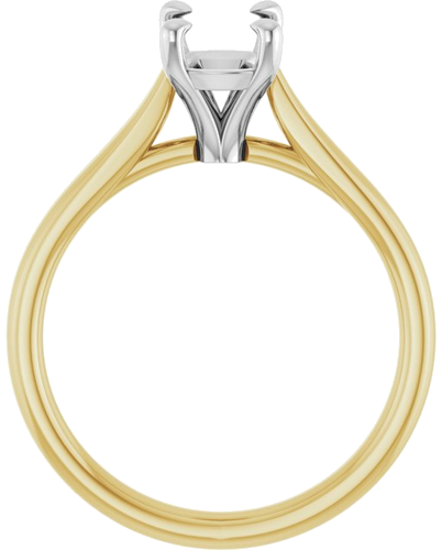 Sužadėtuvių Žiedas „Claw-Prong Solitaire“ 14k yellow/white gold Elongated Cushion 8mm x 6mm (2)