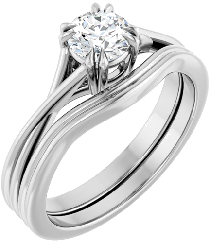 Platinum 5.2 mm Round Solitaire Engagement Ring Mounting (6)