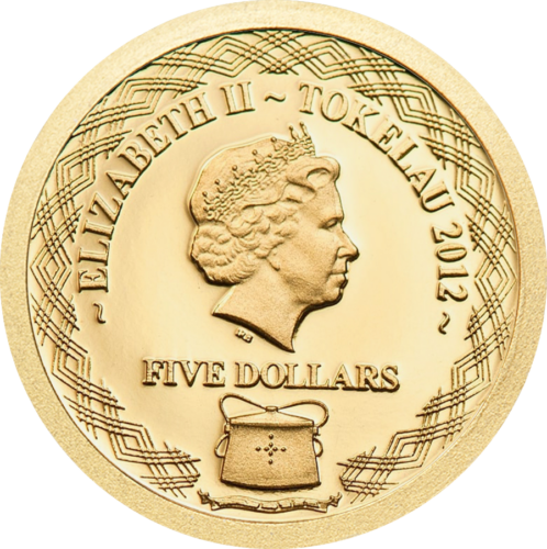 2012 Токелау гребенест чайка $5 златна монета (2)
