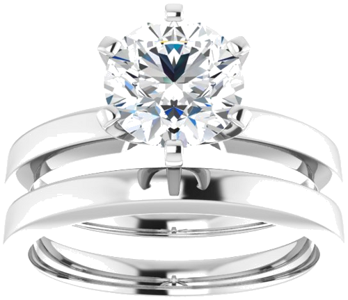 14K White 7.4 mm Round Solitaire Engagement Ring Mounting (8)