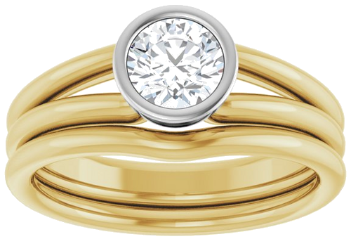Sužadėtuvių Žiedas „Bezel-Set Solitaire“ 14k yellow/white gold Round 5.5mm (8)