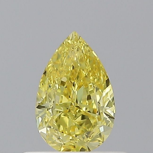 0.51 carat Fancy Vivid Yellow-SI2 Natūralus Pear Deimantas (1)