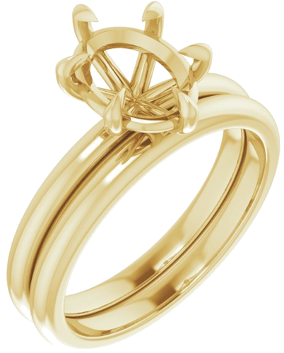 14K Yellow 9x7 mm Oval Solitaire Engagement Ring Mounting (6)