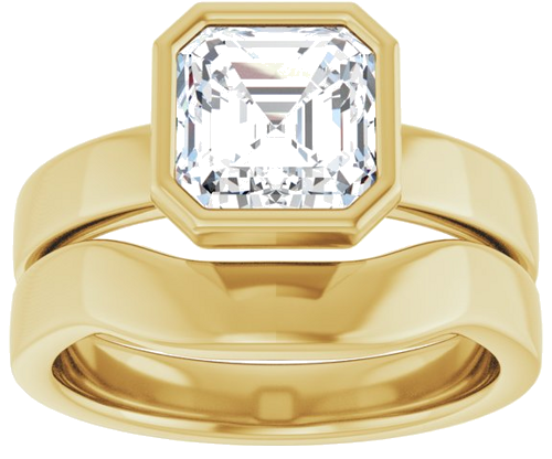 Sužadėtuvių Žiedas „Solitaire“ 585 Geltonojo Aukso Asscher 7mm (8)