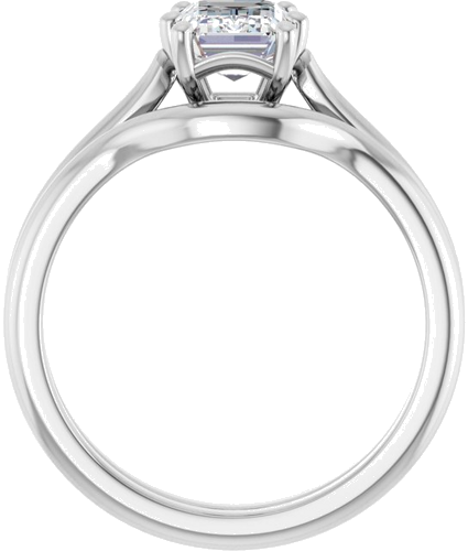 Sužadėtuvių Žiedas 10k white gold Emerald 7mm x 5mm (7)