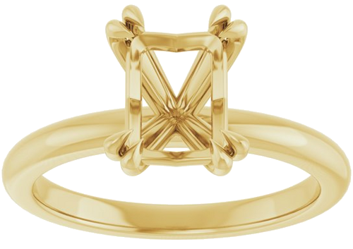 Sužadėtuvių Žiedas „Double Claw-Prong“ 14k yellow gold Emerald 8mm x 6mm (3)