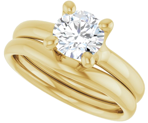 Sužadėtuvių Žiedas „Solitaire“ 14k yellow gold Round 6.5mm (10)