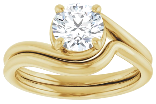 14K Yellow 6.5 mm Round Engagement Ring Mounting (8)