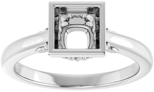 Sužadėtuvių Žiedas „Bezel-Set“ 14k white gold Square 5.5mm (3)