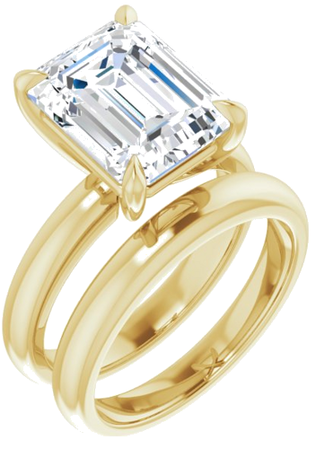 Sužadėtuvių Žiedas „Claw-Prong Solitaire“ 14k yellow gold Emerald 11mm x 9mm (6)