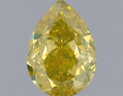 0.66 carat Fancy Deep Yellow-SI1 Natūralus Pear Deimantas (1)