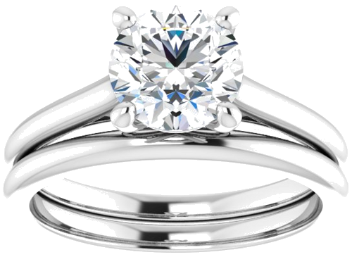 Sužadėtuvių Žiedas „Accented Infinity-Inspired“ 14k white gold Round 7mm (8)