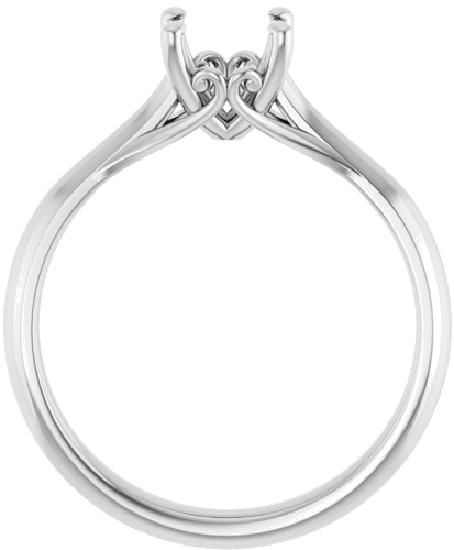 14K White  6.5 mm Round Solitaire Engagement Ring Mounting (2)