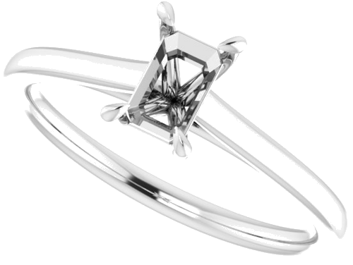 Sužadėtuvių Žiedas „Solitaire“ 585 Baltojo Aukso Emerald 6mm x 4mm (5)