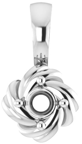 14K White 4.5 mm Round Knot Pendant Mounting (1)
