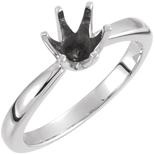 14K White 6.5 mm Round Tall 6-Prong Solstice Solitaire® Ring Mounting (1)