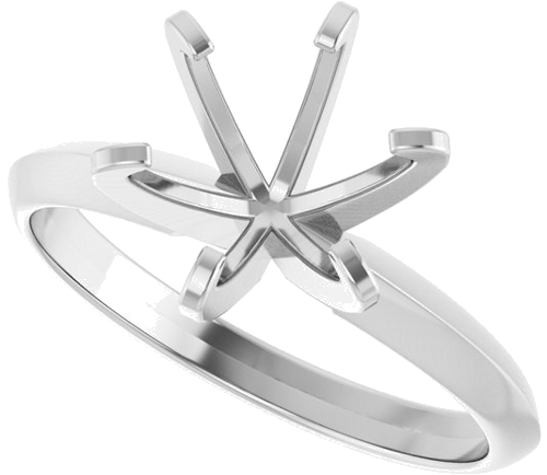 14K White 8.2 mm Round Solitaire Engagement Ring Mounting (5)