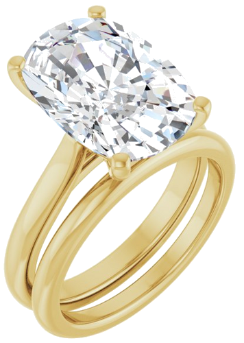 Sužadėtuvių Žiedas 14k yellow gold Elongated Cushion 14mm x 10mm (6)