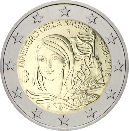 2018 Italija BU Euro monetų rinkinys su progine 2 eurų moneta (3)