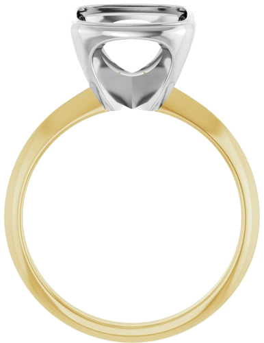 Sužadėtuvių Žiedas „Bezel-Set Solitaire“ 14k yellow/white gold Elongated Cushion 11mm x 9mm (2)