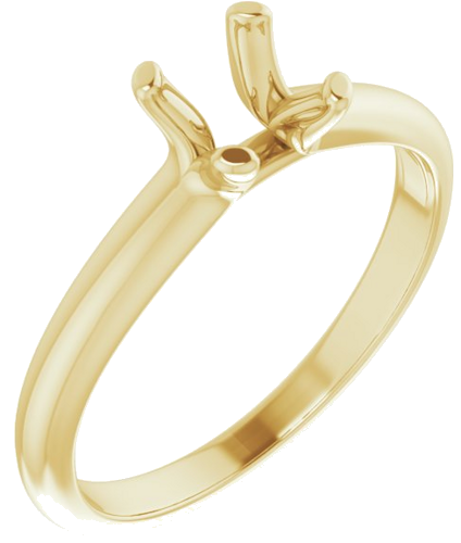 14K Yellow 6 mm Round Solitaire Engagement Ring Mounting (1)