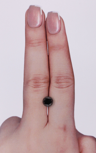 1.49 carat Fancy Black-VVS2 Excellent cut Natūralus Round Deimantas (1)