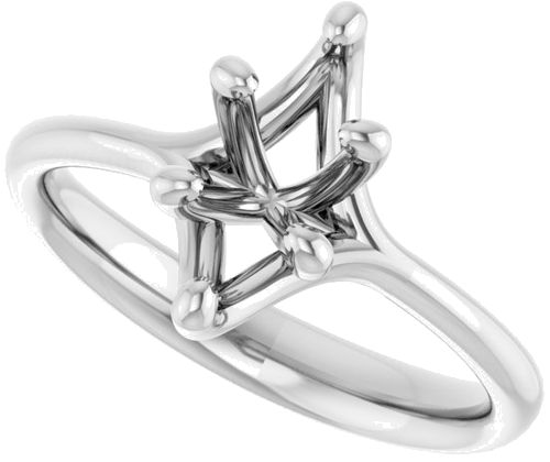 Sužadėtuvių Žiedas „Solitaire“ 10k white gold Marquise 10mm x 5mm (5)