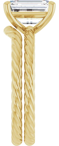 Sužadėtuvių Žiedas „Solitaire Rope“ 14k yellow gold Emerald 9mm x 7mm (9)