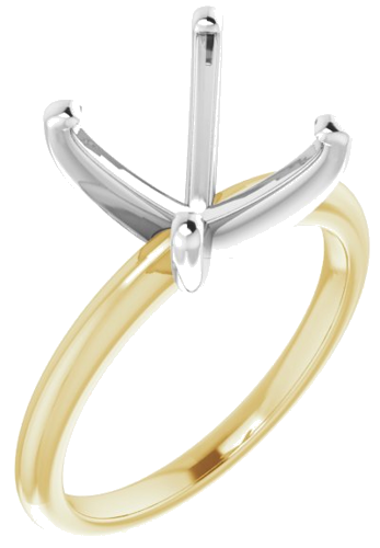 Sužadėtuvių Žiedas 14k yellow/white gold Square 8mm (1)