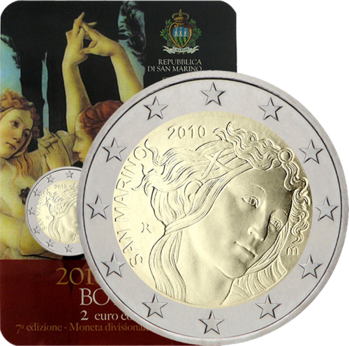 2010 San Marinas Sandro Botticelli 2 eurų moneta (1)