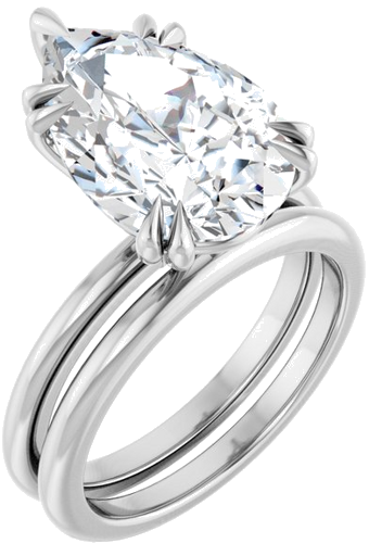 Sužadėtuvių Žiedas „Double Claw-Prong“ 10k white gold Pear 15mm x 10mm (6)