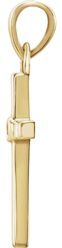 Pakabukas „Cross“ 14k yellow gold Round 2mm (2)