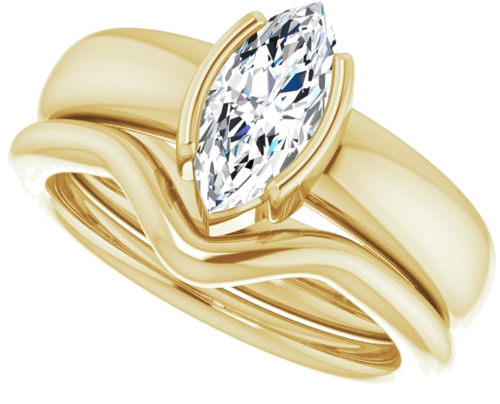 Sužadėtuvių Žiedas „Half-Bezel Solitaire“ 14k yellow gold Marquise 10mm x 5mm (10)