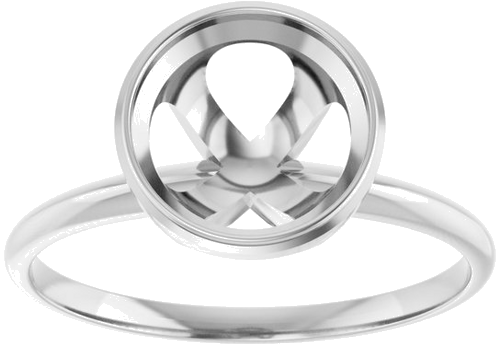 Sužadėtuvių Žiedas „Solitaire“ 585 Baltojo Aukso Round 8.2mm (3)