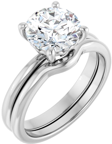 14K White 8.2 mm Round Solitaire Engagement Ring Mounting (6)