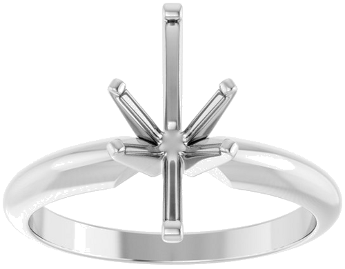 14K White 12x6 mm Marquise Six-Prong Solitaire Engagement Ring Mounting (3)