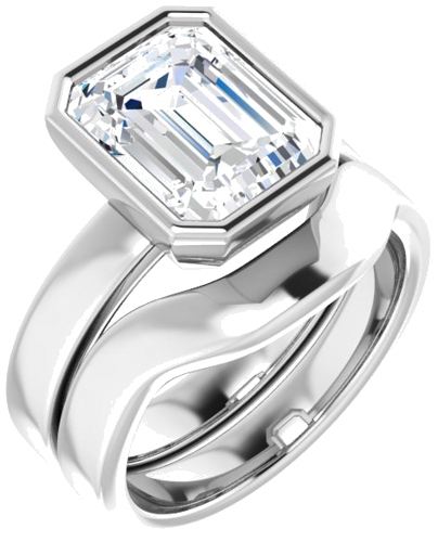 Sužadėtuvių Žiedas „Solitaire“ 585 Baltojo Aukso Emerald 10mm x 8mm (6)