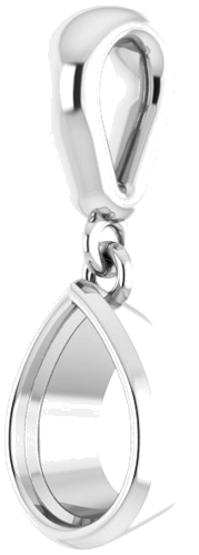 14K White  7x5 mm Pear Pendant Mounting (2)