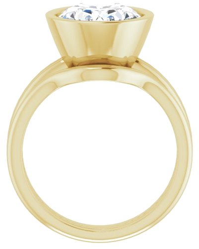 Sužadėtuvių Žiedas „Bezel-Set Solitaire“ 10k yellow gold Oval 12mm x 10mm (7)