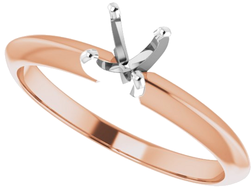 Sužadėtuvių Žiedas „Lightweight Solitaire“ 14k rose/white gold Round 4.2mm x 4.9mm (5)