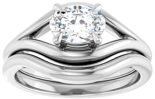 Sužadėtuvių Žiedas „Claw-Prong Solitaire“ 950 Platinos Oval 7mm x 5mm (8)