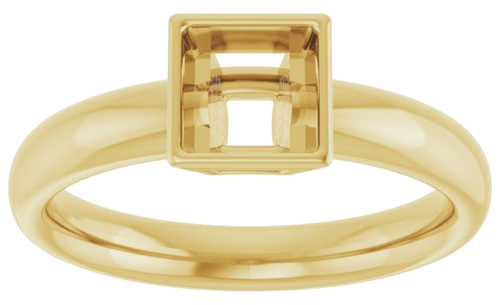 Sužadėtuvių Žiedas „Bezel-Set Solitaire“ 14k yellow gold Square 5mm (3)