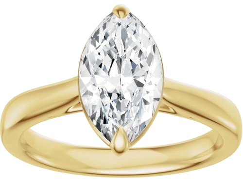 Sužadėtuvių Žiedas „Claw-Prong Solitaire Bezel-Style“ 14k yellow gold Marquise 12mm x 6mm (3)