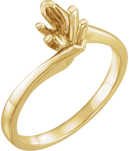 Sužadėtuvių Žiedas „V-End Solitaire“ 14k yellow gold Marquise 8mm x 4mm (1)