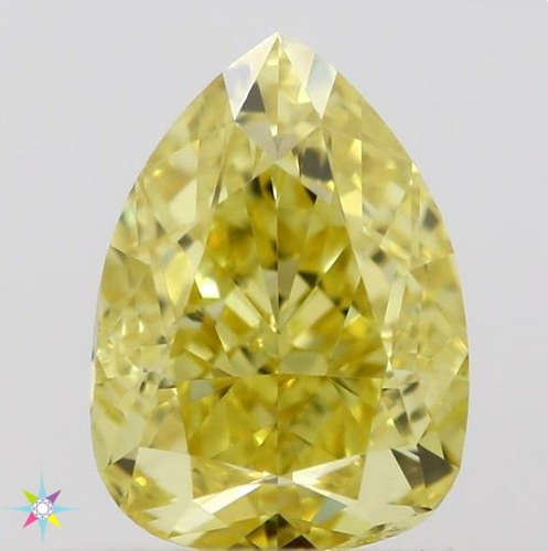 0.5 carat Fancy Vivid  Yellow-VVS2 Natūralus Pear Deimantas (1)