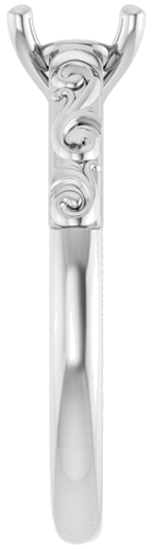 14K White 6.5 mm Round Solitaire Engagement Ring Mounting (4)